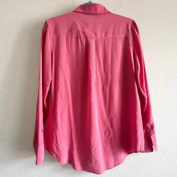 Equipment Femme Silk Blouse Rasberry Pink Long Sleeve Button Down Womens Small - Picture 7 of 10